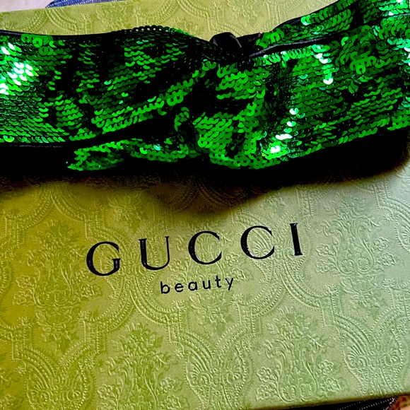 GUCCI - Green Sequin Knot Headband - Picture 2 of 12